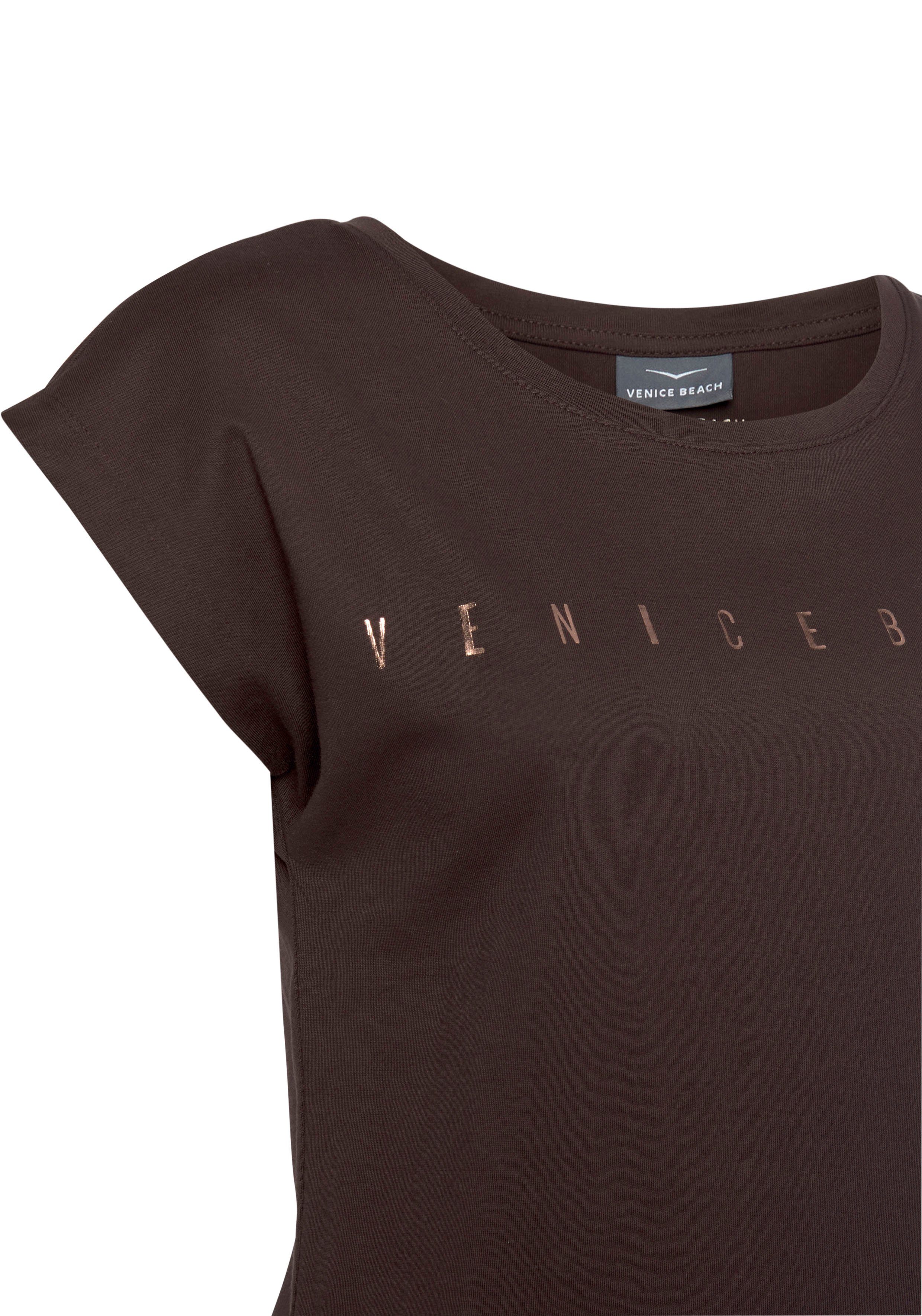 Venice Beach Kurzarmshirt mit glänzendem Logodruck, T-Shirt aus Baumwolle – Bild 5 von 5