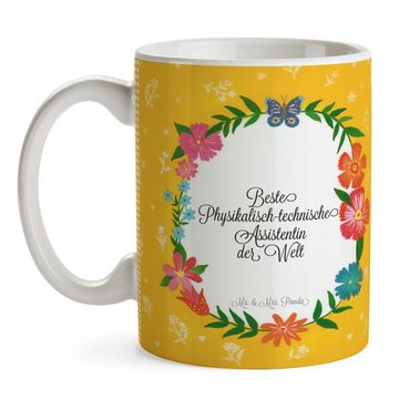 Mr. & Mrs. Panda Tasse Physikalisch-technische Assistentin - Geschenk, Gratulation, Kaffeeta, Keramik, Einzigartiges Botschaft