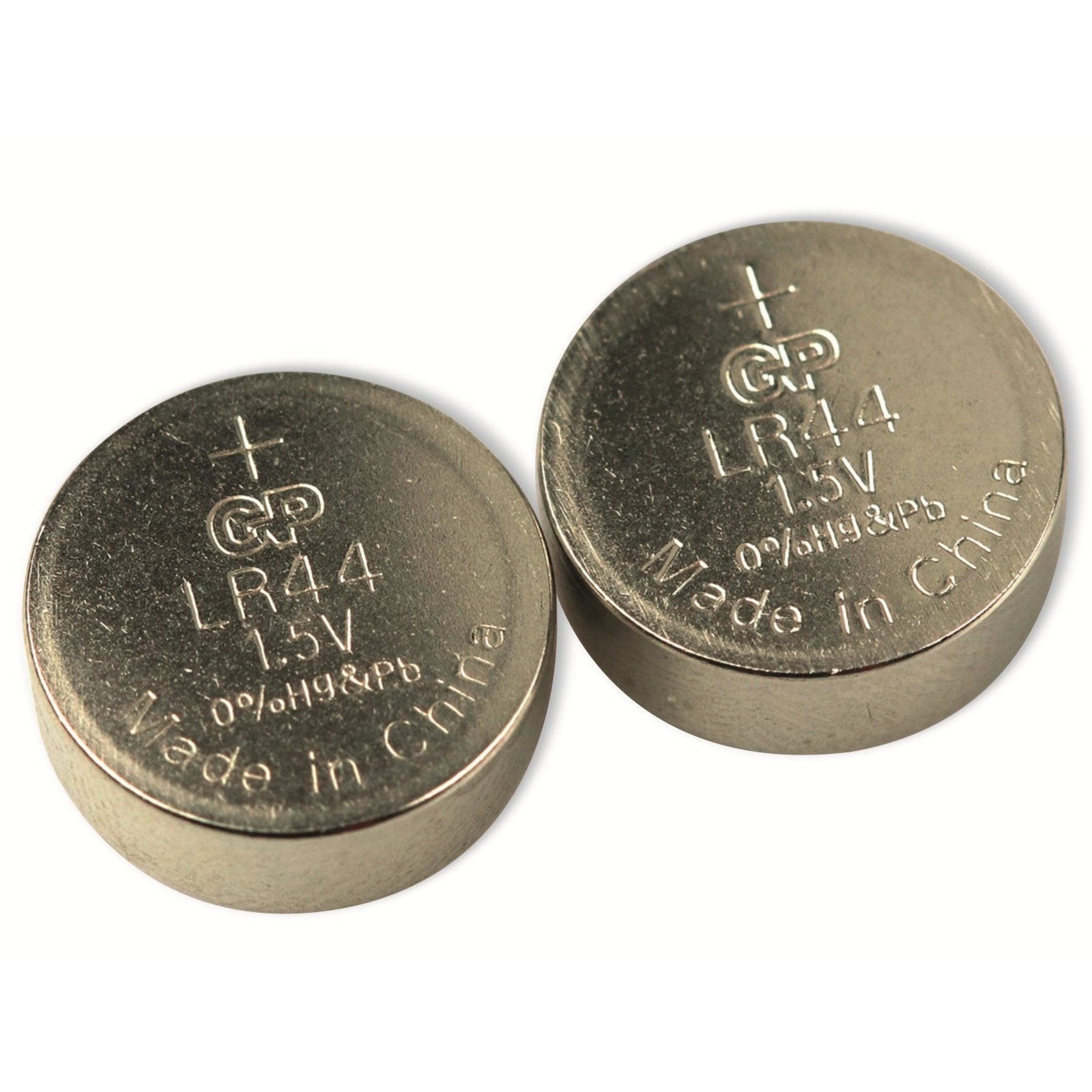 Gp GP Knopfzelle LR44, Alkaline, 1,5 V-, 2 Stück Knopfzelle