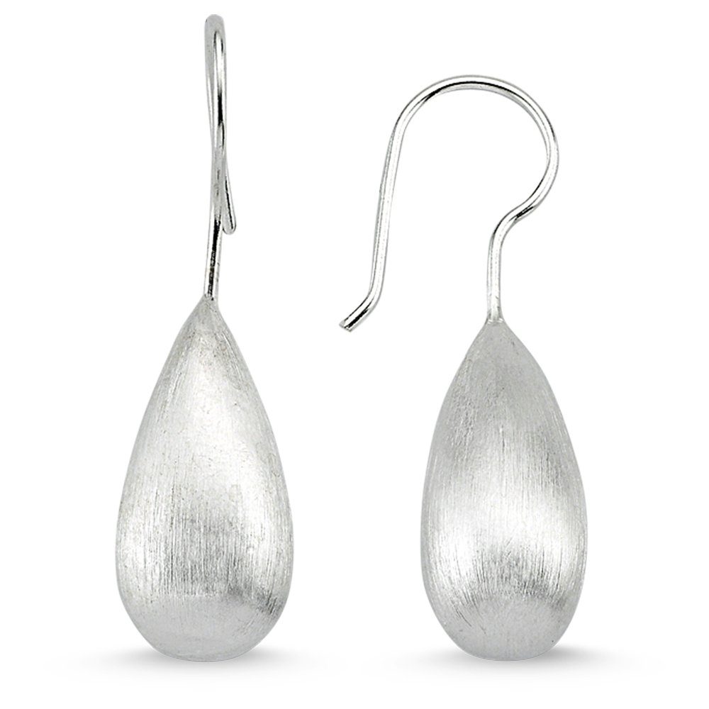 Vinani Paar Ohrhänger, Vinani Ohrhänger Tropfen bauchig mattiert Sterling  Silber 925 Ohrringe 2OHR