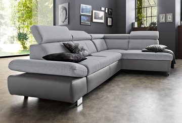 exxpo - sofa fashion Ecksofa Happy, mit Ottomane, wahlweise mit Bettfunktion und Bettkasten, L-Form