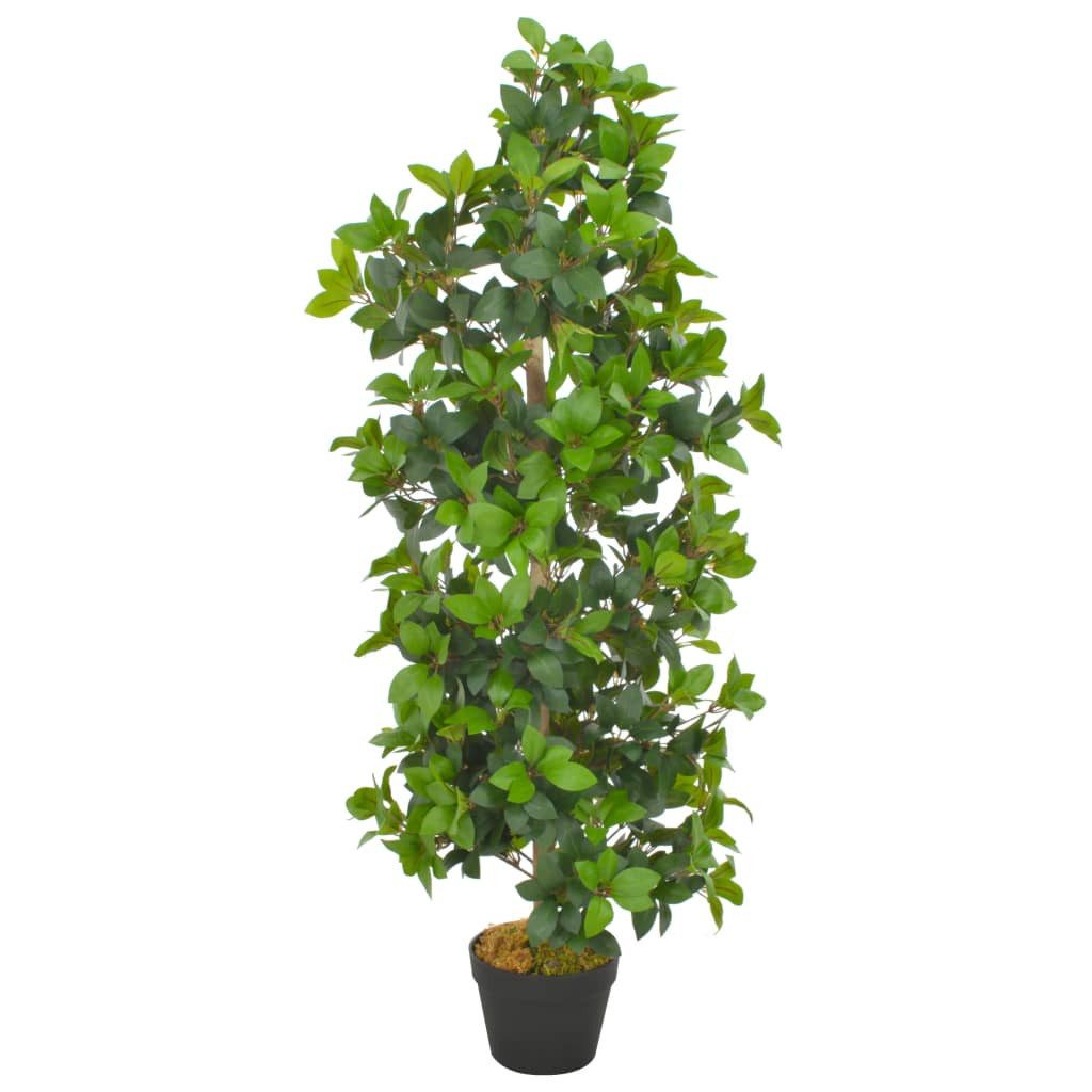 Kunstbaum Künstliche Pflanze Lorbeerbaum mit Topf Grün 120 cm