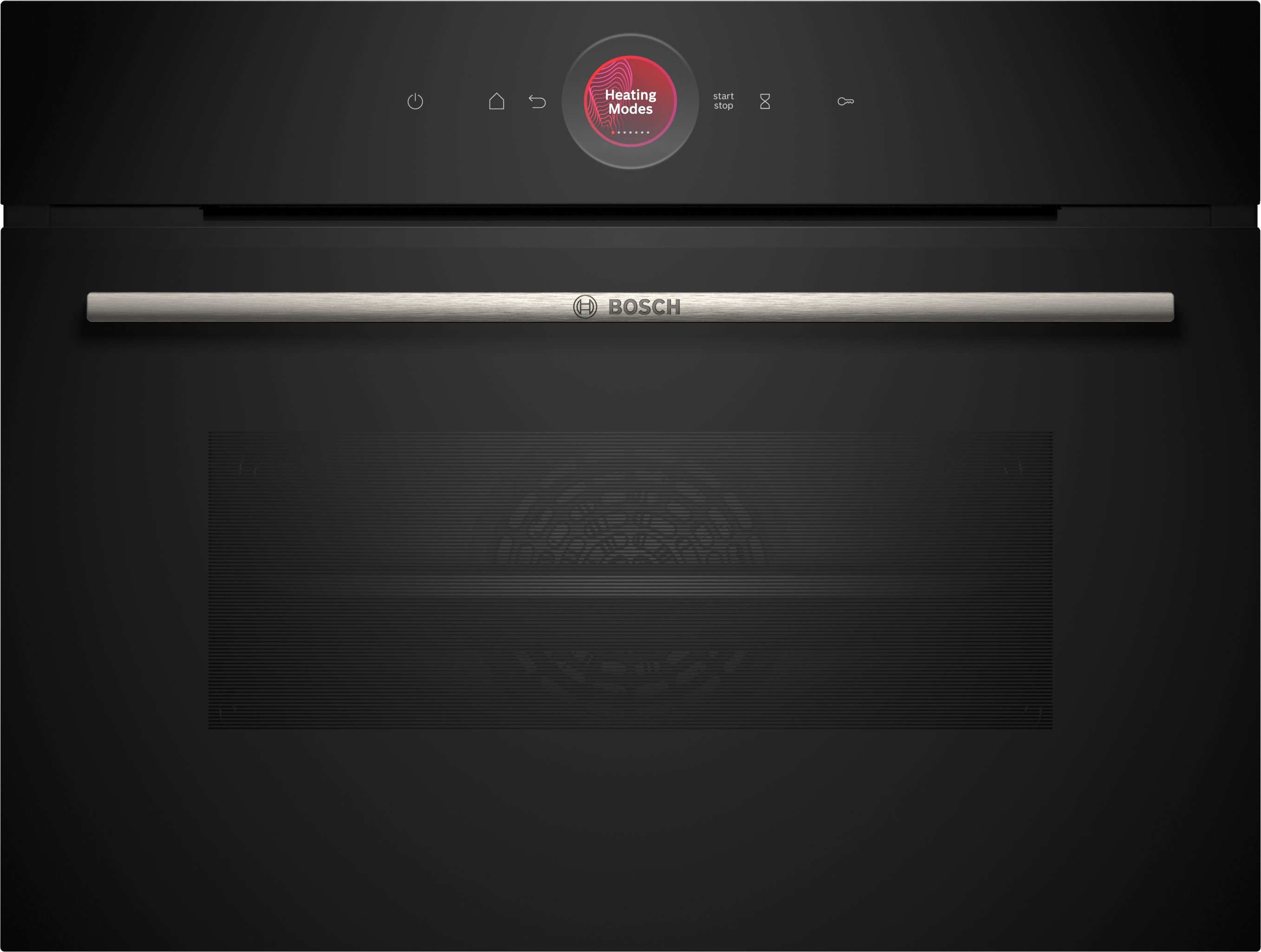 BOSCH Backofen Serie 8 CBG7341B1, mit Teleskopauszug nachrüstbar, Innovativer digitaler Bedienring & praktische Abschaltautomatik