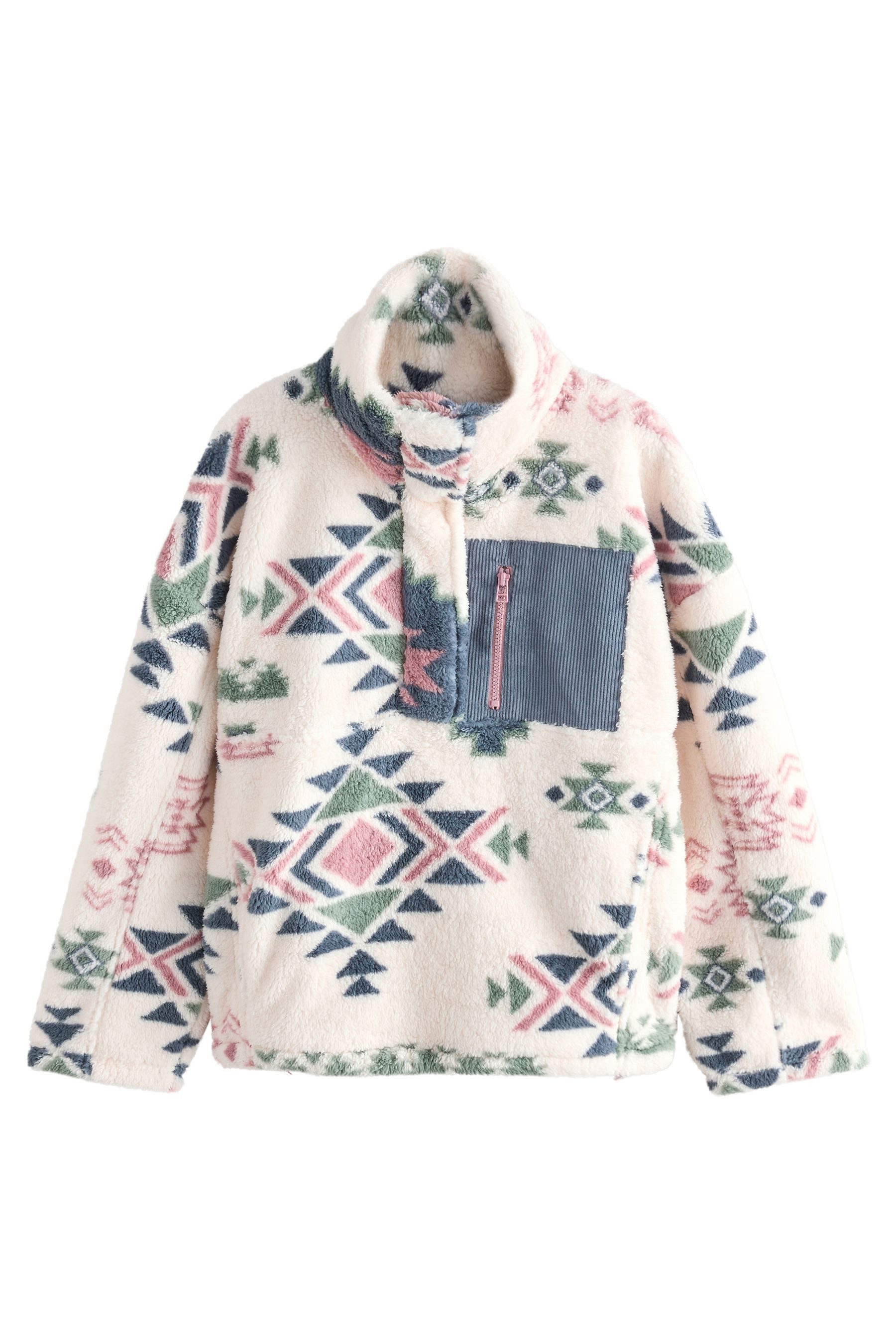 Next Fleecejacke Borg-Fleece mit halben Reißverschluss günstig online kaufen