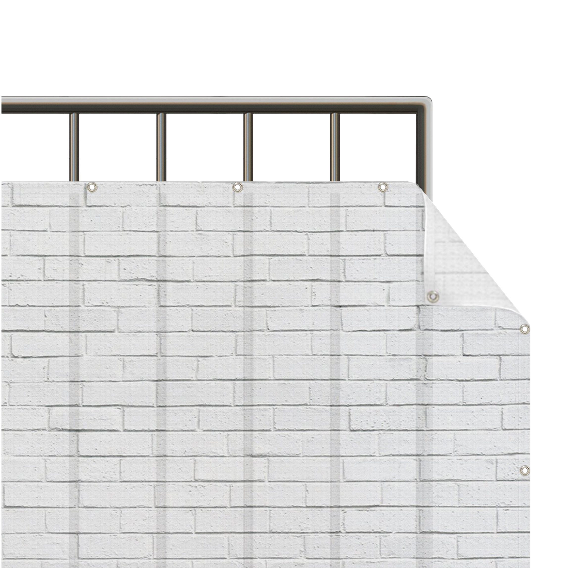 Bilderdepot24 Экран конфиденциальности балкона Sichtschutz Balkon Natur Stein White Stonewall Balkonbespannung (1m bis 10m fein gelochter Sichtschutz aus Mesh für Geländern & Заборn, Применить geöst, inkl. Kabelbindern zur Anbringung) Sichtschutz Terrasse Balkontuch Balkonverkleidung Windschutz Terrasse
