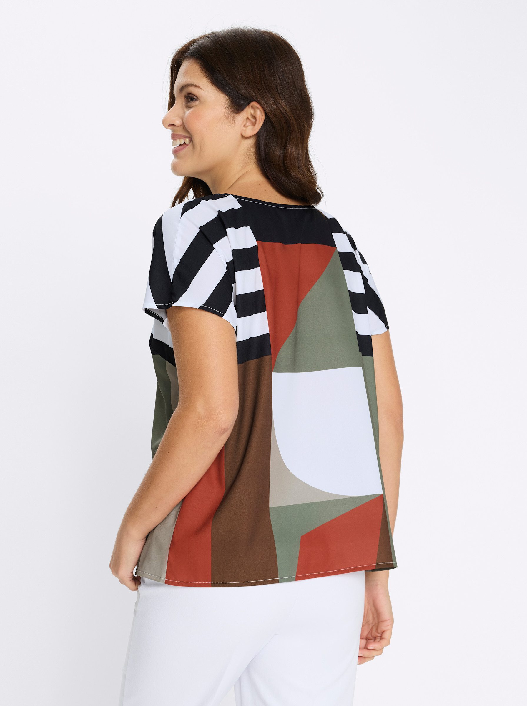 Sieh an! Klassische Bluse Schlupfbluse Kurzarm