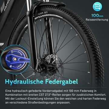 fafrees E-Bike FM8 ANANDA Mittelmotor Drehmomentsensor 250W 36V 14.5AH CST 27,5"*2,25, ANANDA-Mittelmotor, Hydraulische Federgabel, Hydraulische TEKTRO-Scheibenbremsen