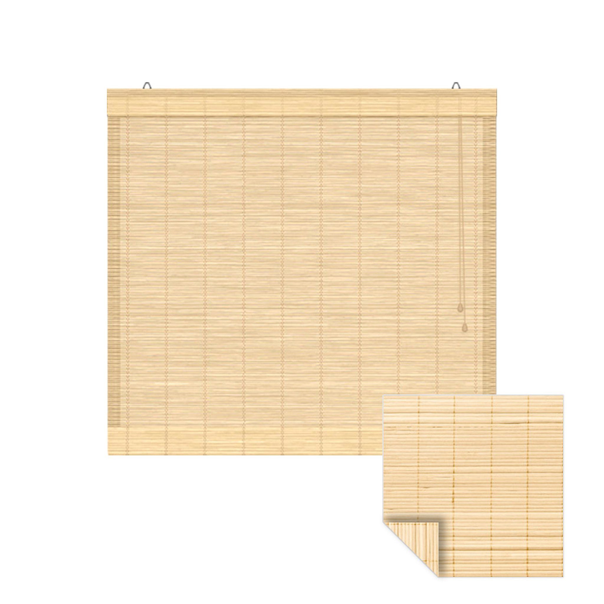 Victoria M. Raffrollo Bambus-Raffrollo Klemmfix, 40 x 130 cm, natur, ohne Bohren, freihängend, Klemmfix-Montage, Nachträglich anpassbar