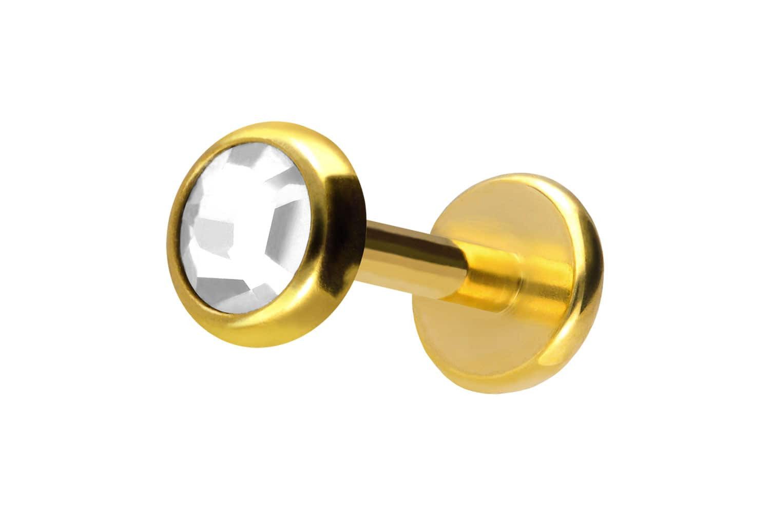 PIERCINGLINE Piercing-Set Titan Labret mit Push Fit KRISTALLDISC (Labrets, günstig online kaufen
