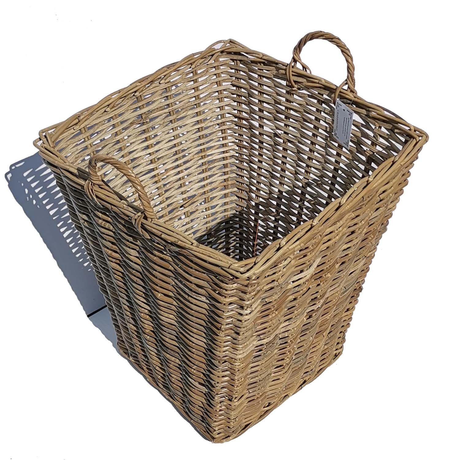 Casa Moro Flechtkorb Rattan Korb Matera mit Henkel Weidenkorb (Aufbewahrungskorb eckig Weidemkorb, in drei Größen und als Set), Naturkorb Rattankorb groß
