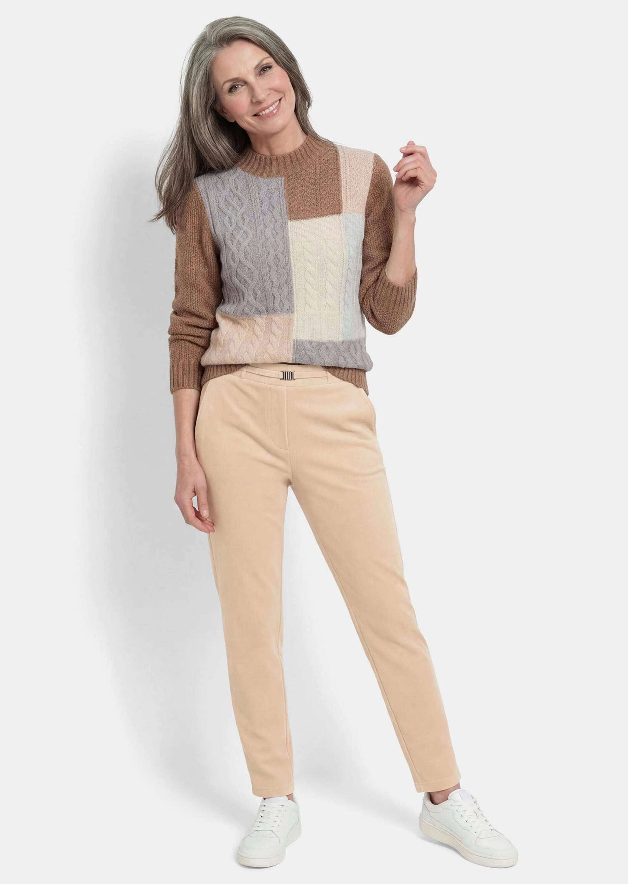GOLDNER Stoffhose Cordhose SARA mit Taschen Weiche Jerseyhose mit Schlupfbund und konischem Bein, aus Babycord