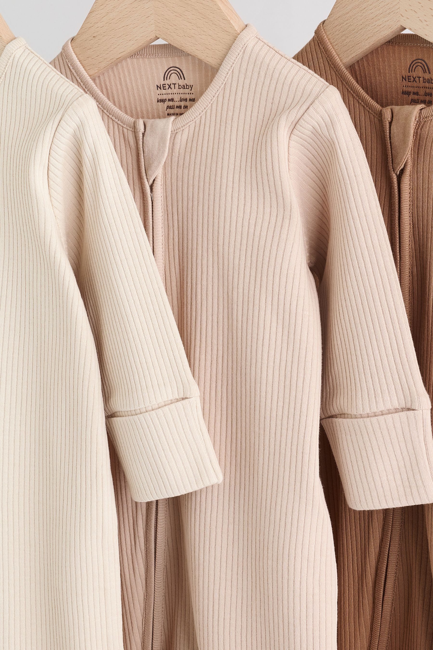 Next Schlafoverall 3er-Pack Babystrampler Zwei-Wege-Reißverschluss (3-tlg)