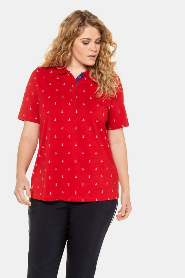 ULLA POPKEN Poloshirt mit Ankerdruck Pima Cotton Polo Donna ULLA POPKEN Poloshirt mit Ankerdruck Pima Cotton Polo Donna
