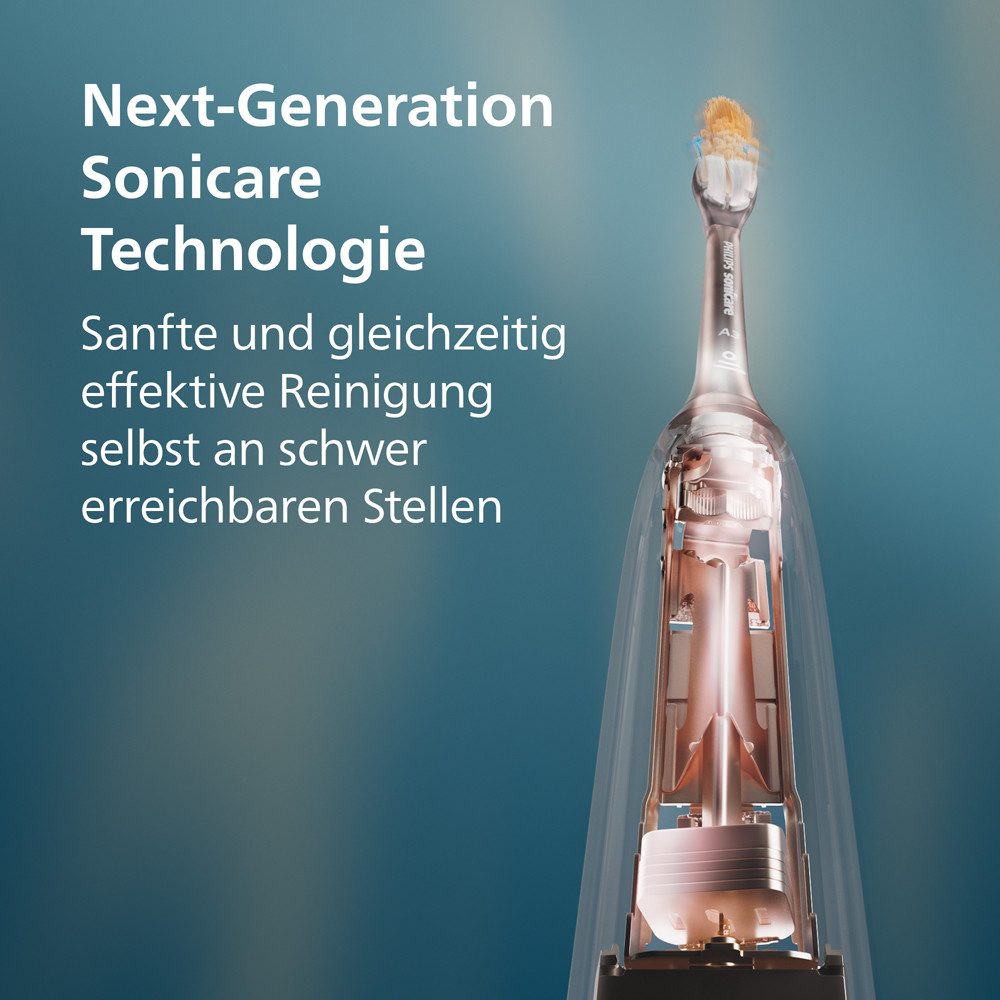 Philips Sonicare Elektrische Zahnbürste Series 7500, Aufsteckbürsten: 2 St., mit Drucksensor und 3 Intensitätsstufen, inkl. Reiseladeetui – Bild 2 von 5