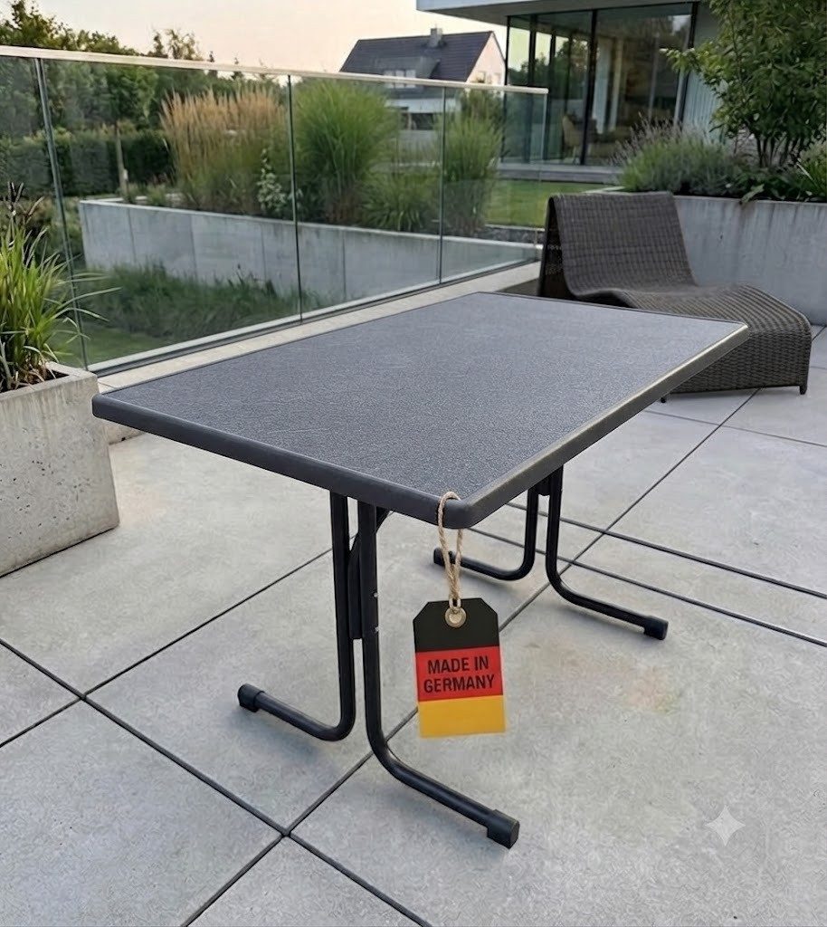 Gardissimo Gartentisch 115x70 cm Balkontisch Klapptisch zusammenklappbar (Spar-Set, 1-St., 1 Tisch), Made in Germany wetterfest klappbar kratzfest pflegeleicht