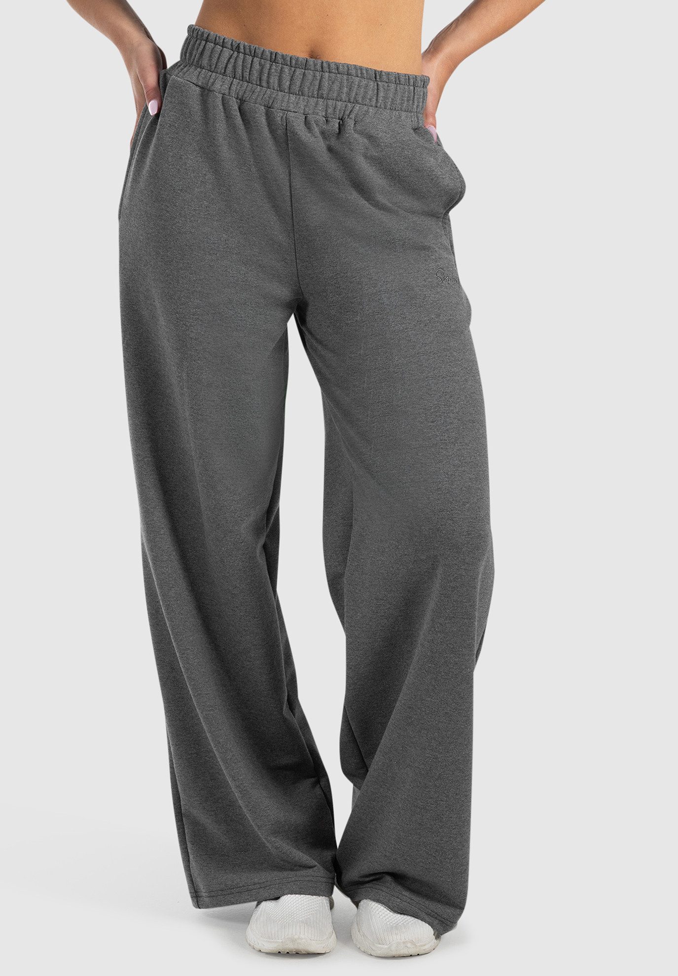 Smilodox Jogginghose Kanya, weit geschnittene Freizeithose, weiche Baumwolle, Alltag Relax Lässige Trainingshose mit elastischem Bund, Bequeme Stoffhose