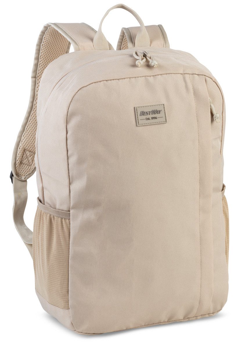BESTWAY Freizeitrucksack Element Rucksack natur, Leichter Tagesrucksack mit Laptopfach