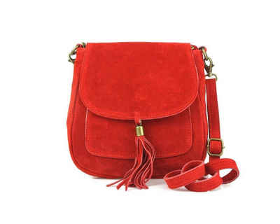 ITALYSHOP24 Schultertasche Made in Italy Damen Leder Tasche CrossOver, als Schultertasche, CrossBody, Umhängetasche tragbar