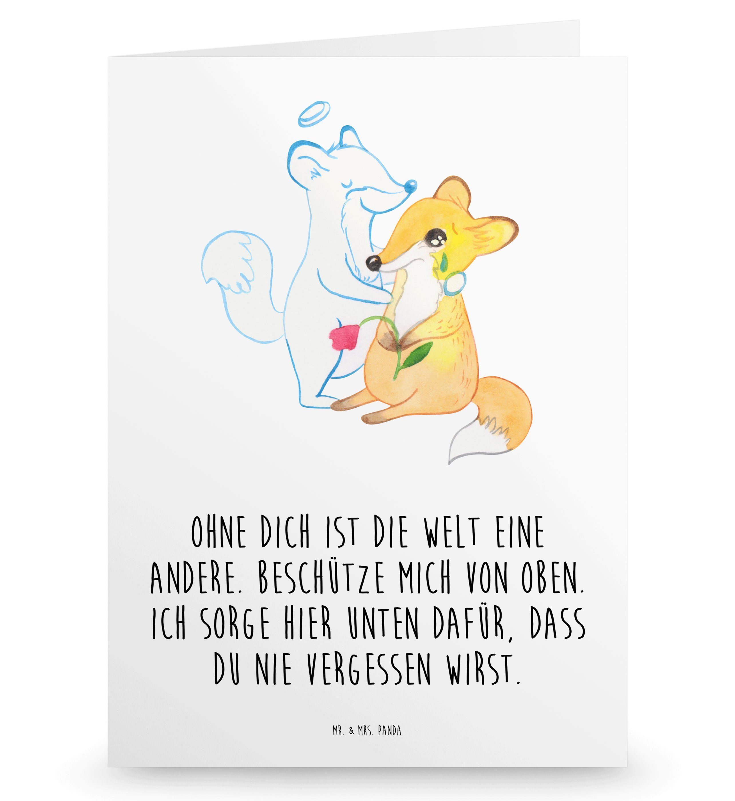 Mr. & Mrs. Panda Beileidskarte Trauer Bruder - Weiß - Trauerkarte, Umschlag, Beileidskarte, Familien