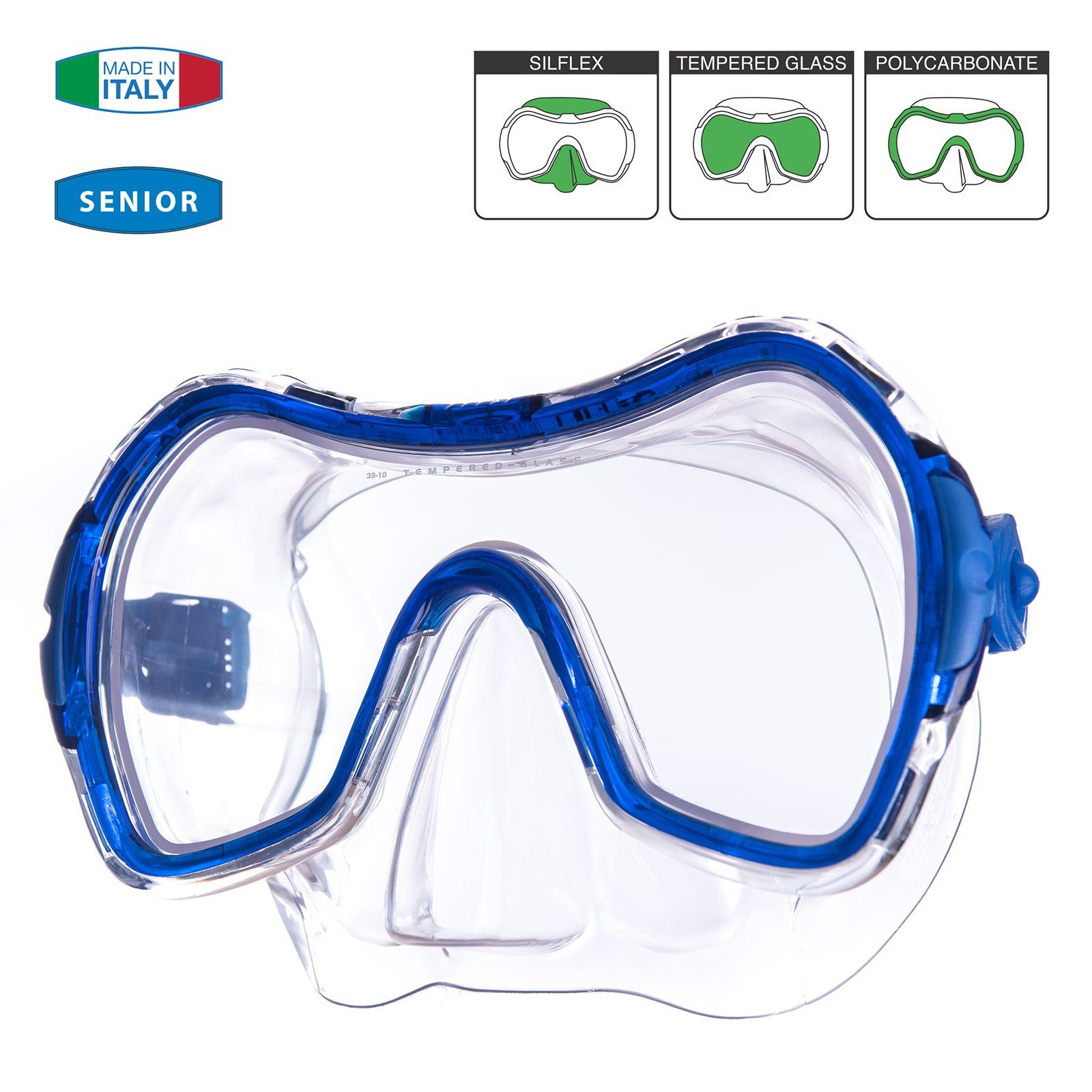 Salvas Schwimmbrille SALVAS Tauch Sr Anti Drop Blau Erwachsene Schnorchel, Beschlag Brille Maske Schwimm