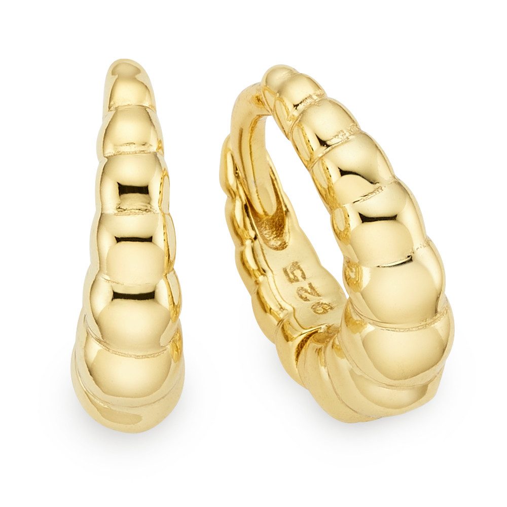 Aniston JEWELRY & WATCHES Paar Creolen Schmuck Geschenk Silberohrringe gelbgoldfarben vergoldet