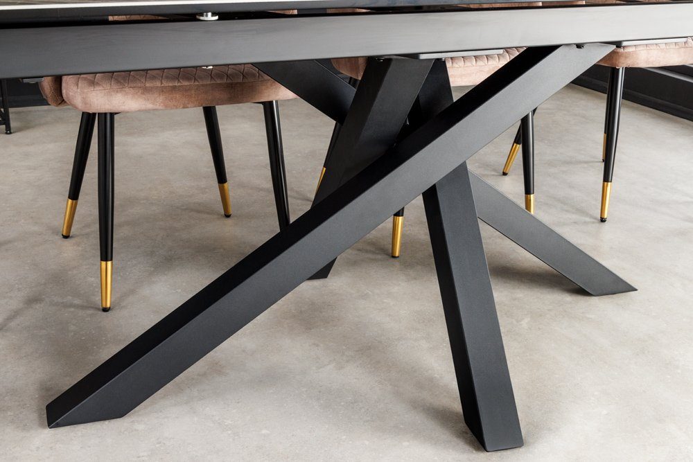 riess-ambiente Esstisch MARVELOUS 180-220-260cm taupe – Keramik, Marmor-Design, Sterngestell (Einzelartikel, 1-St), 3 Auszugsstufen für bis zu 12 Personen – ide – Bild 4 von 5