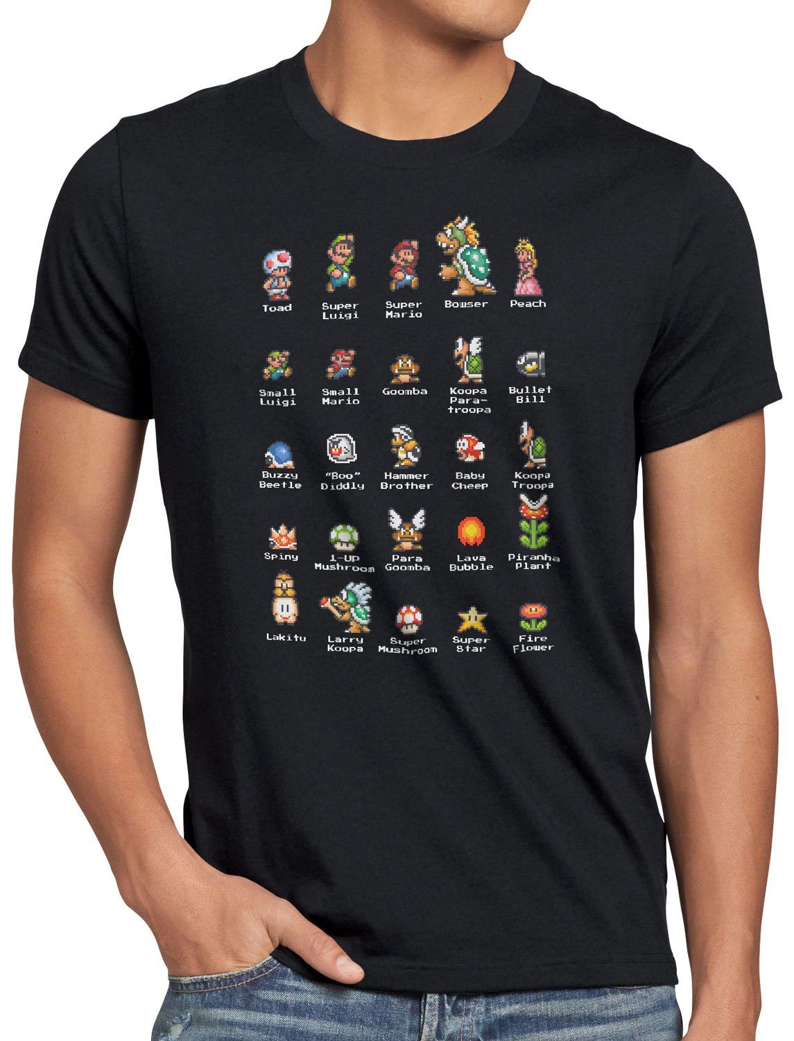 style3 T-Shirt Mario Stars switch nes snes gamer 16-Bit videospiel super ni günstig online kaufen