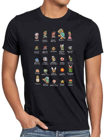 style3 Print-Shirt Herren T-Shirt Mario Stars switch nes snes gamer