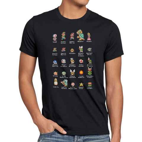 style3 Print-Shirt Herren T-Shirt Mario Stars switch nes snes gamer