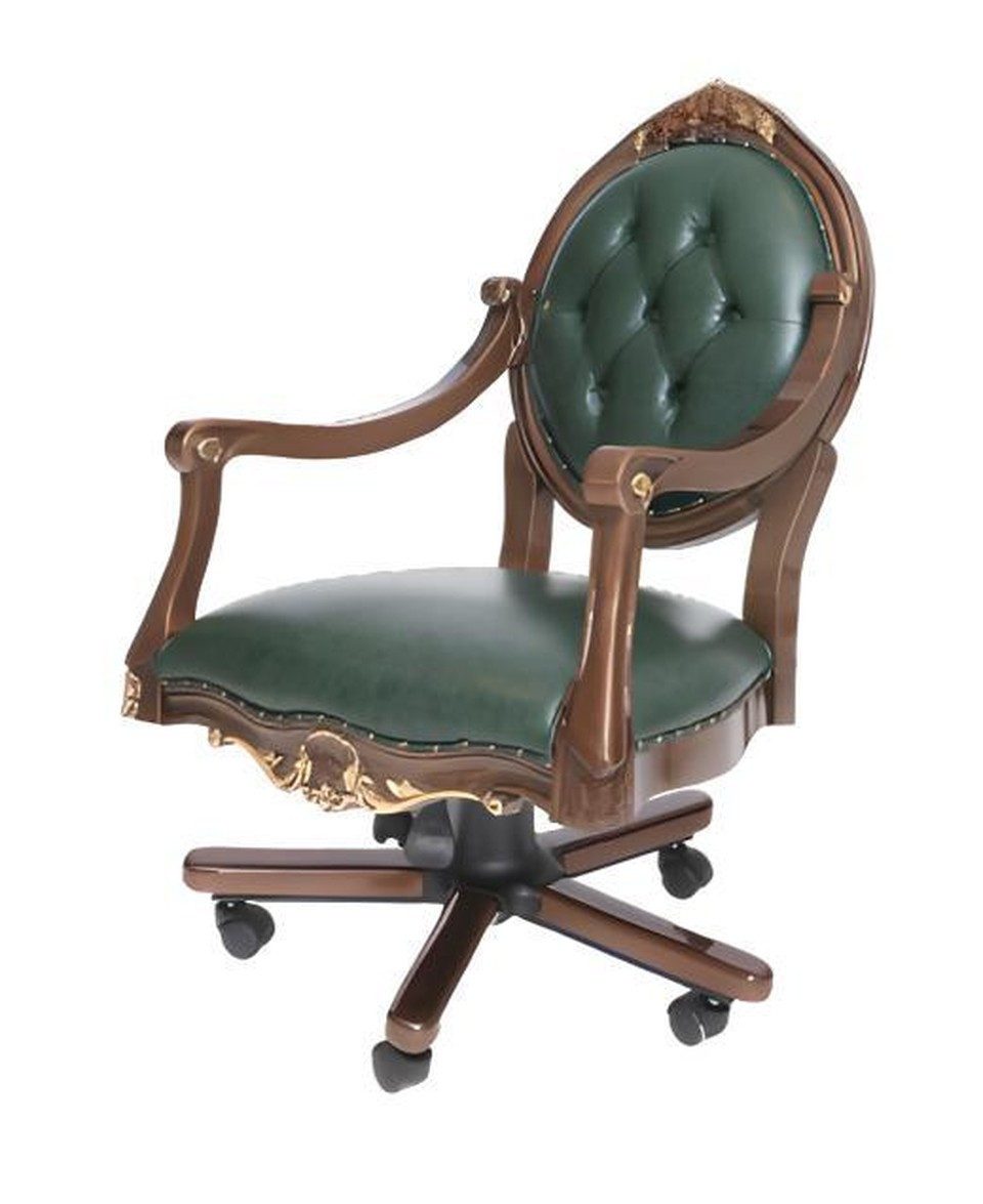 Xlmoebel Chefsessel Drehstuhl Chesterfield Schreibtischstuhl mit Rollen (1 St), Made in Europa