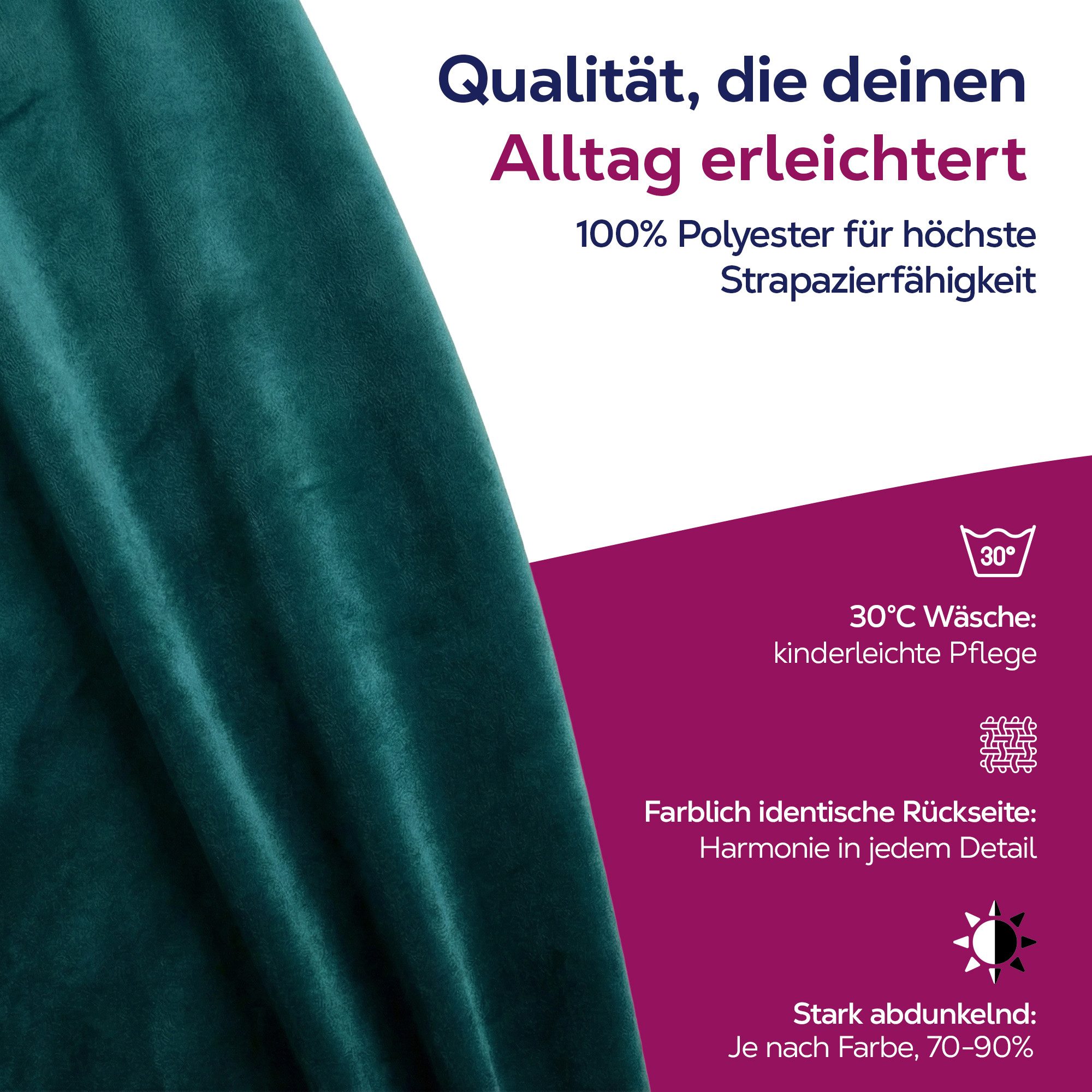 Beautex Verdunkelungsvorhang Samt Vorhang Ösen Gardine Velvet blickdicht abdunkelnd (1 St), Ösen, abdunkelnd