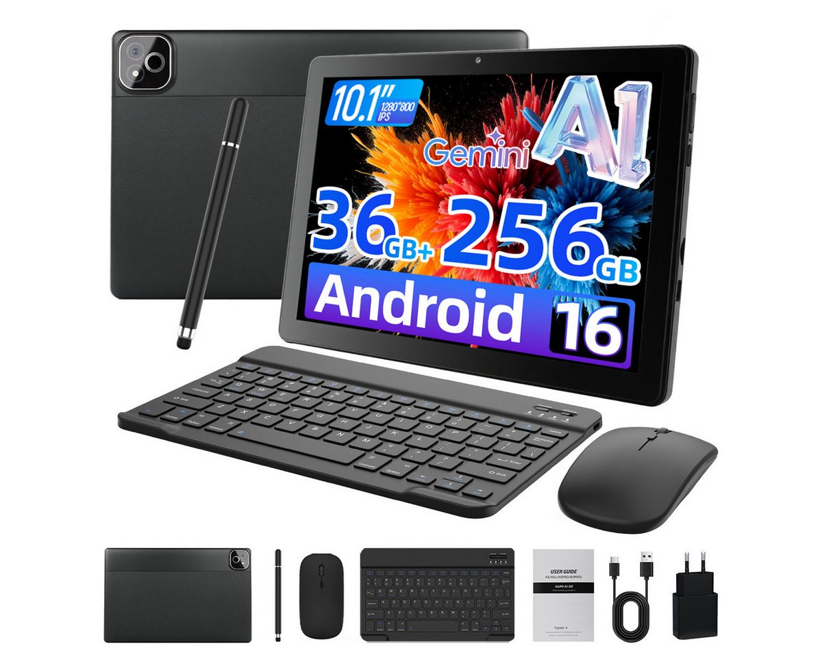 Happybe 10 Zoll Android 16 Octa-Core 36(6+30)GB RAM 256GB 6000 mAh HD 1280×800 Tablet (10.1", 256 GB, Android)