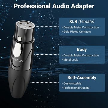deleyCON deleyCON 2x XLR Audio Adapter Konfektionierbar XLR Buchse auf XLR Audio-Kabel