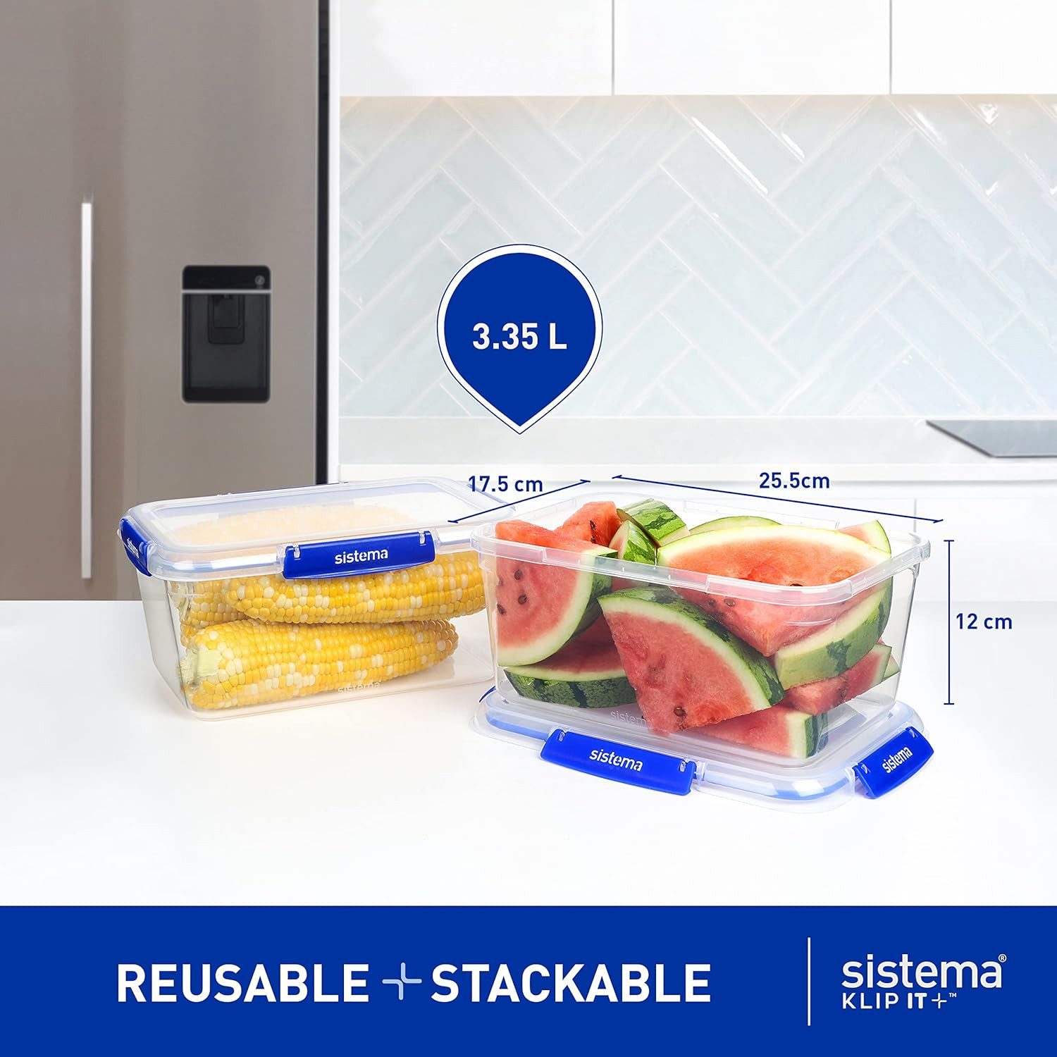 sistema Aufbewahrungsbox Sistema 3,35L Rectangle Klip It+
