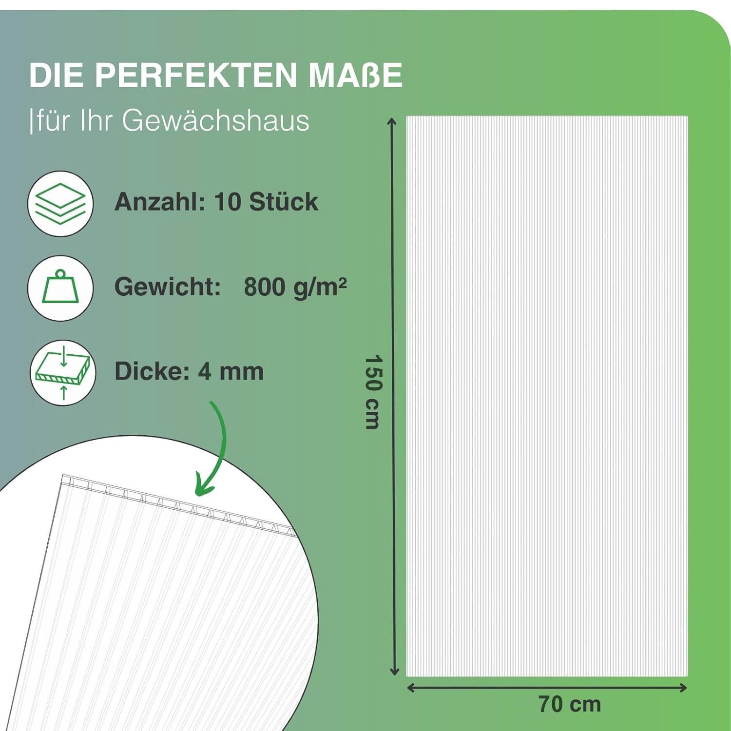 exeta Hohlkammerplatte Gewächshausplatten 4mm 10 Stück günstig online kaufen