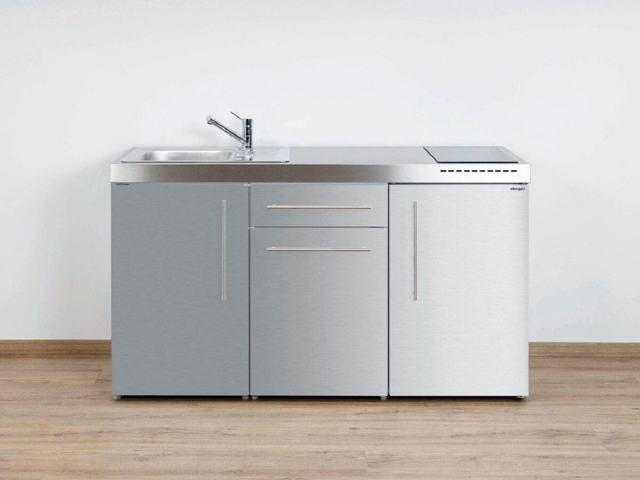 Stengel Кухниzeile MP 150 Edelstahl, Miniküche Premiumline, 150 cm, Edelstahl