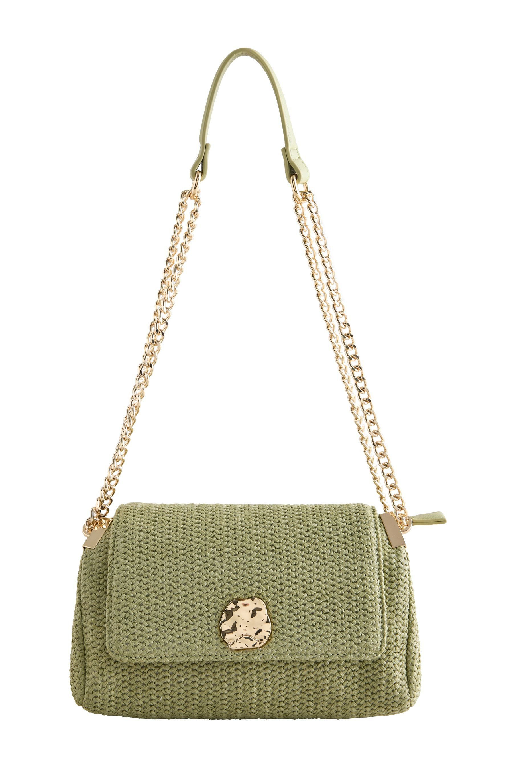 Next Schultertasche Schultertasche in Raffiaoptik mit Metalldetails (1-tlg)