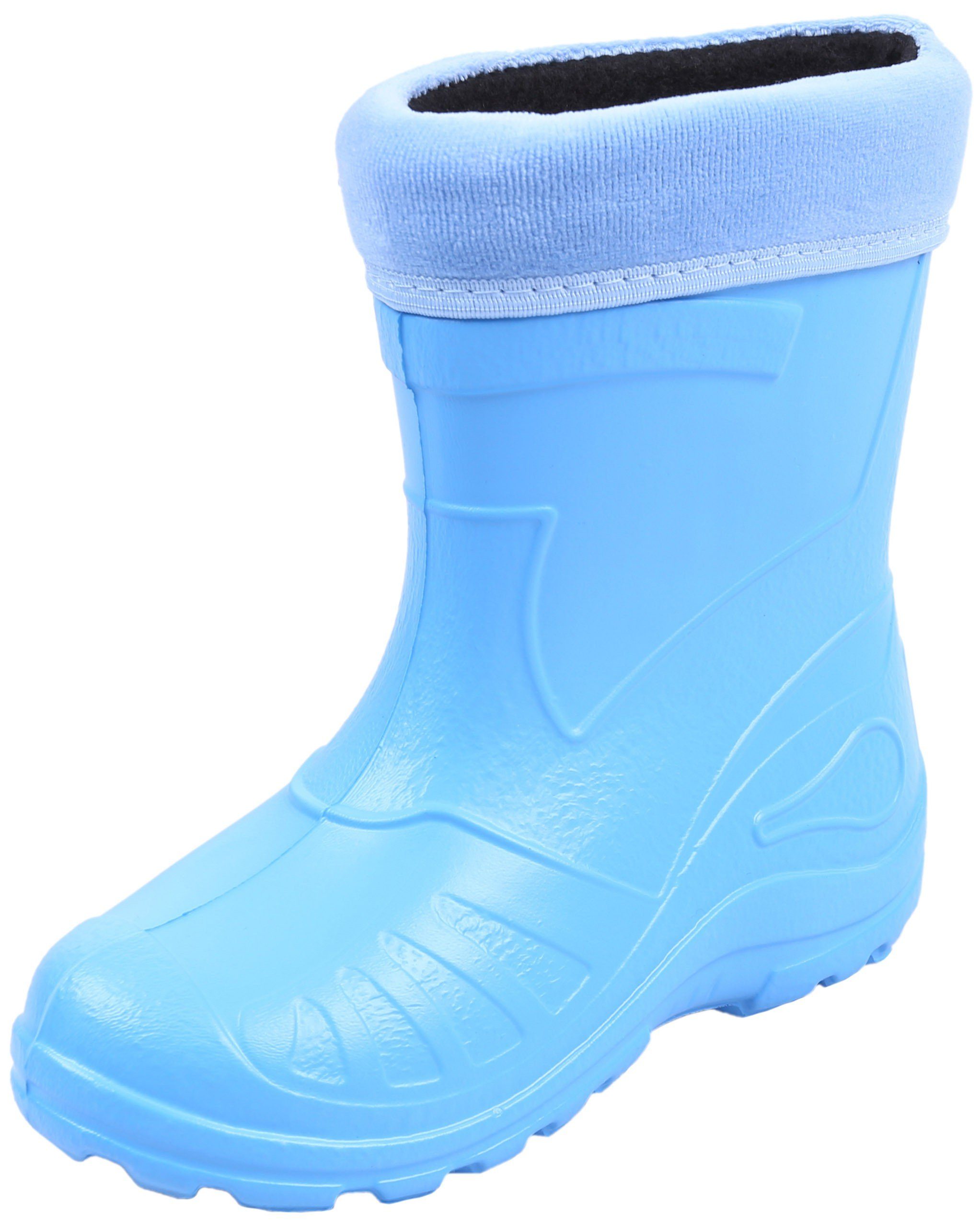 Hellblaue gefütterte Gummistiefel/Regenstiefel für Kinder KOLMAX 26 EU Gummistiefel