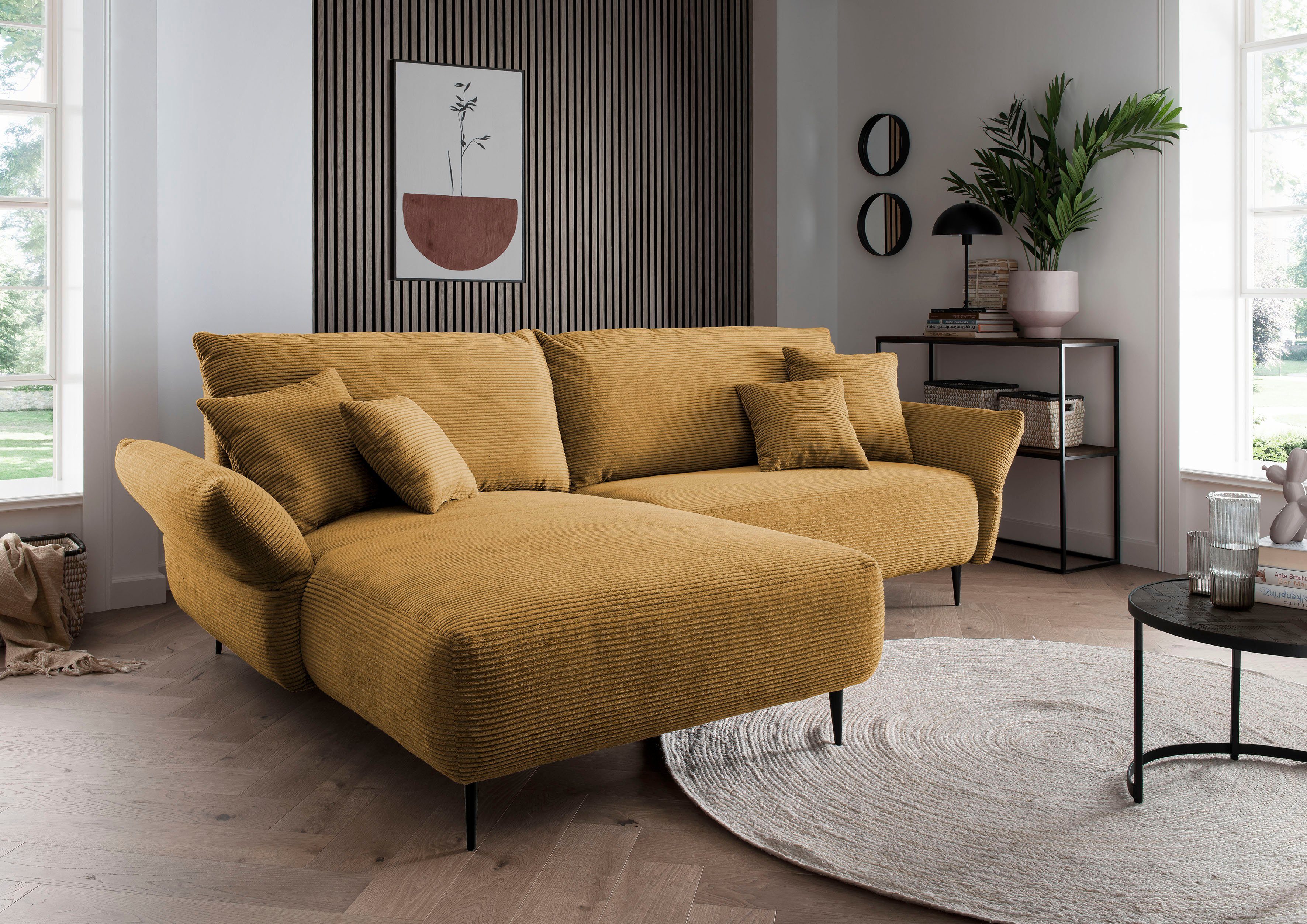 Home affaire Ecksofa Amarena L-Form, inklusive Armlehnenverstellfunktion, 4x Zierkissen gratis