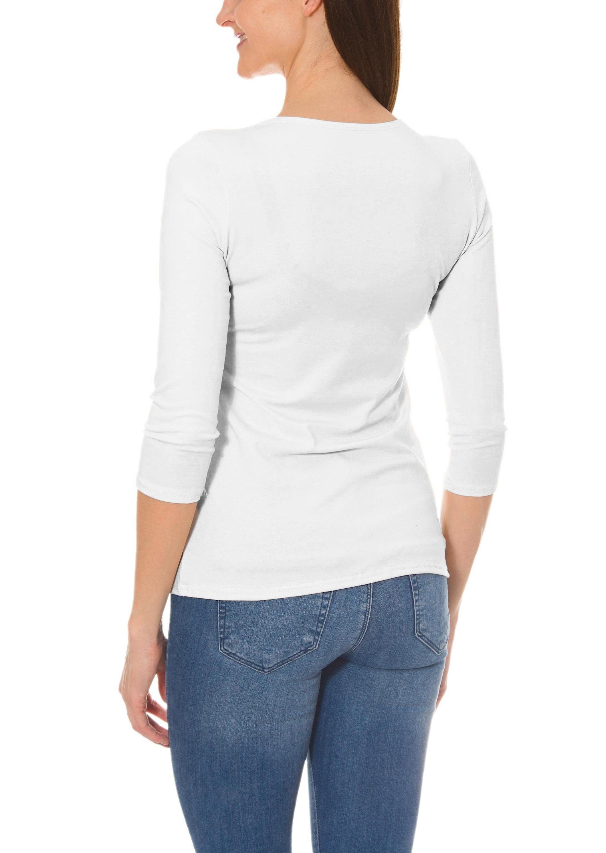 Alkato Longshirt Alkato Damen Shirt 3/4 Arm mit Rundhals