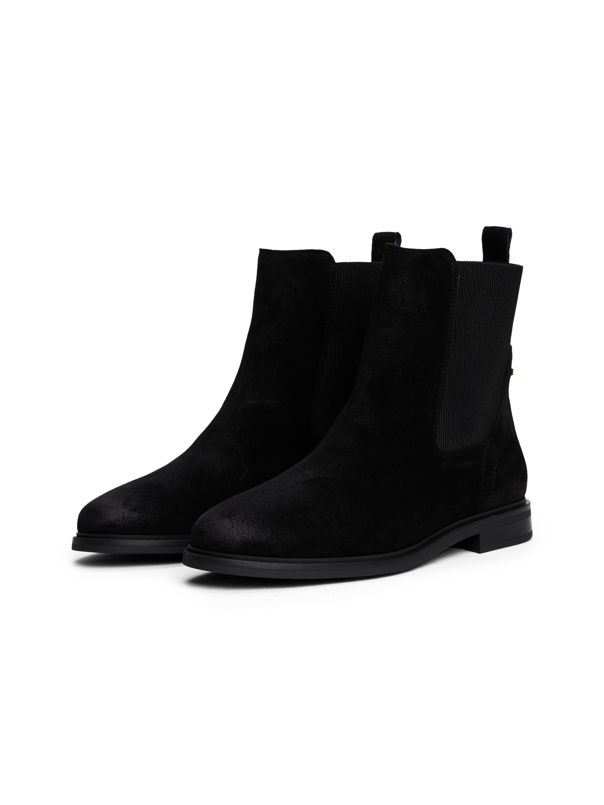 Tommy Hilfiger FLAG SUEDE CHELSEA BOOT Chelseaboots, Stiefelette, Businessschuh mit Hardcover-Flagge an der Ferse