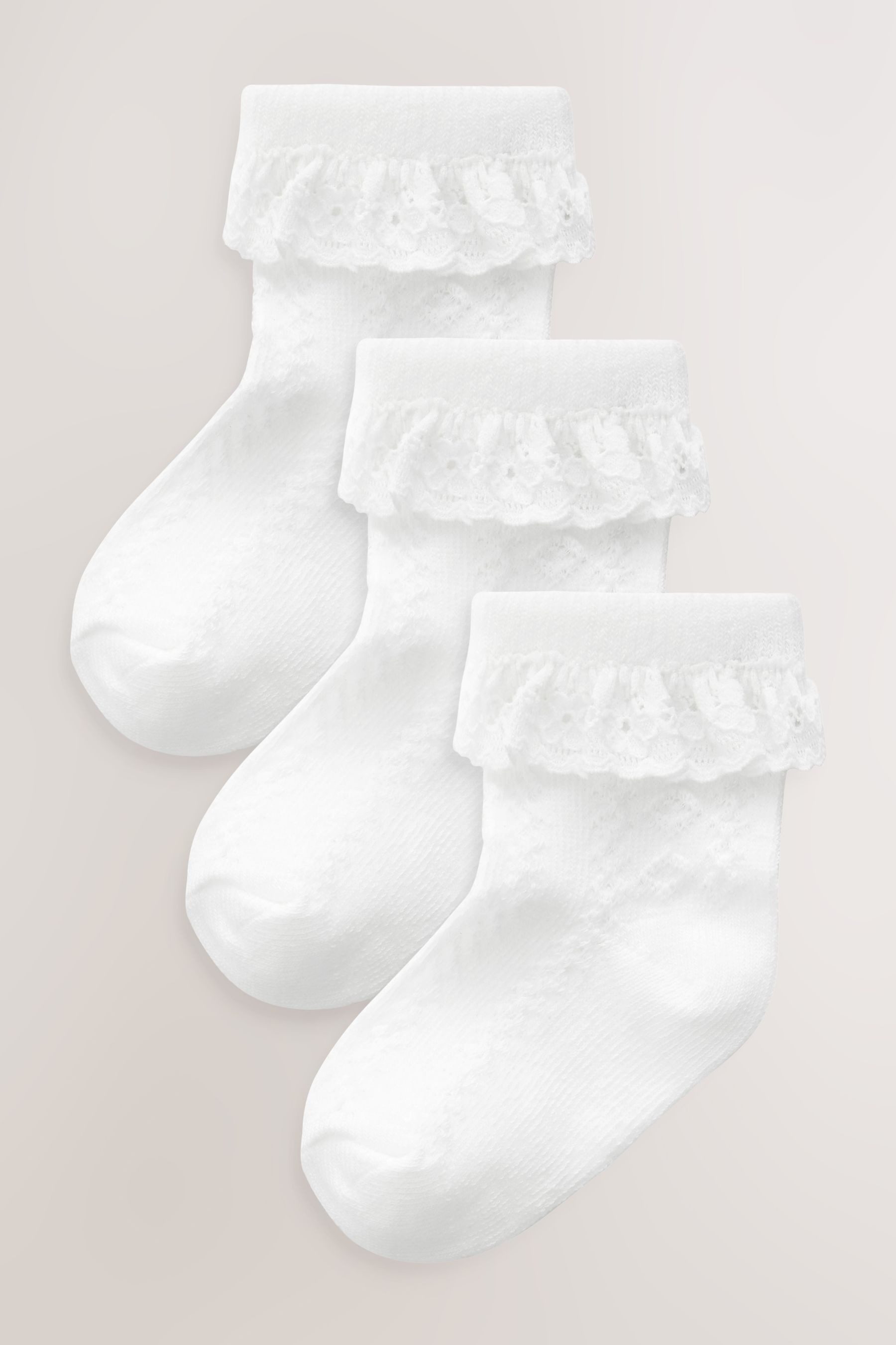 Next Kurzsocken Babysocken mit Spitze, 3er-Pack (3-Paar)