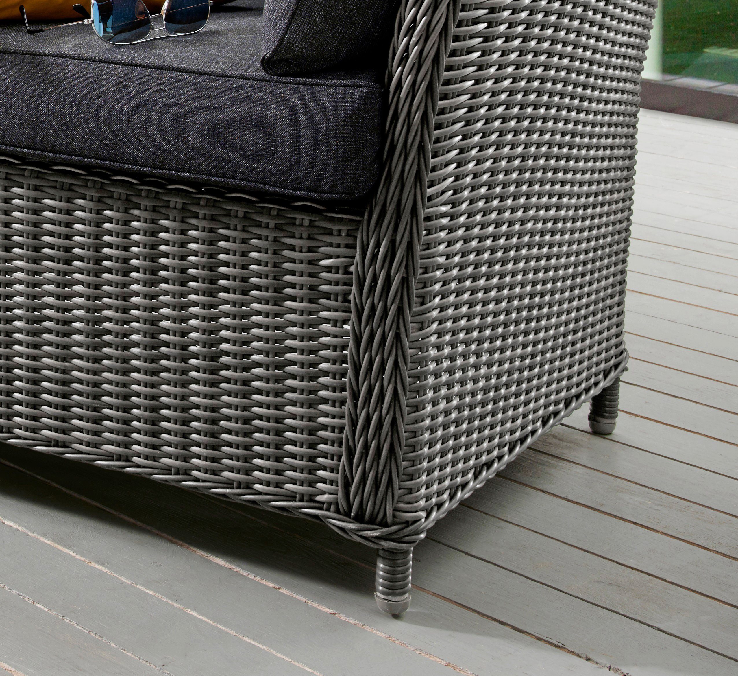 Sitzplätze, Auflagen 3 grau Destiny PALMA, vintage | Loungesofa grau inkl. Polyrattan,