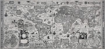 Linoows Dekoobjekt Renaissance Weltkarte, die Alte Welt, Kartenmappe, auf 8 Luxus Blättern montiert 160 x 75 cm
