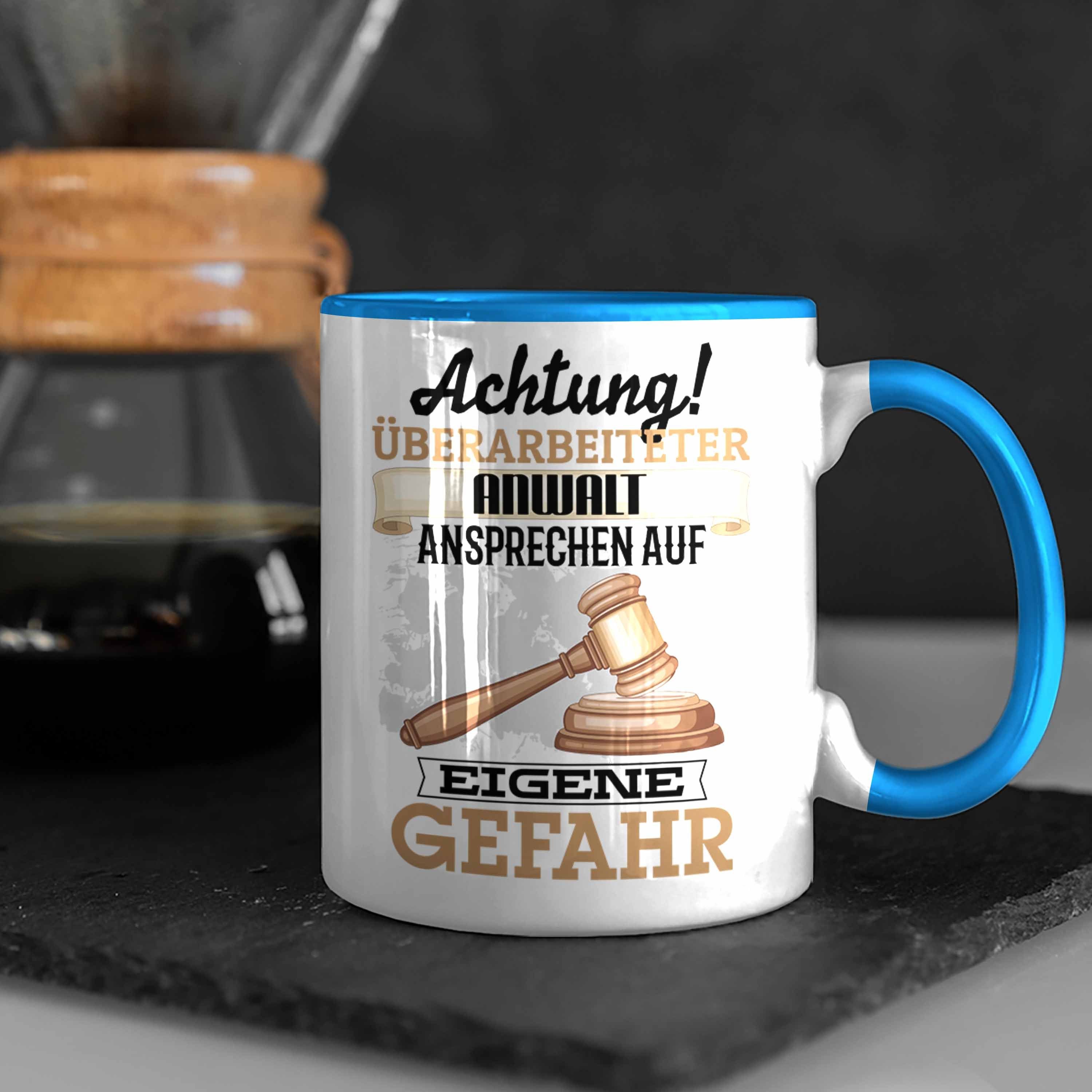 Trendation Tasse Anwalt Tasse Kaffeebecher Geschenk Ju Spruch Lustiger Geschenkidee für Blau