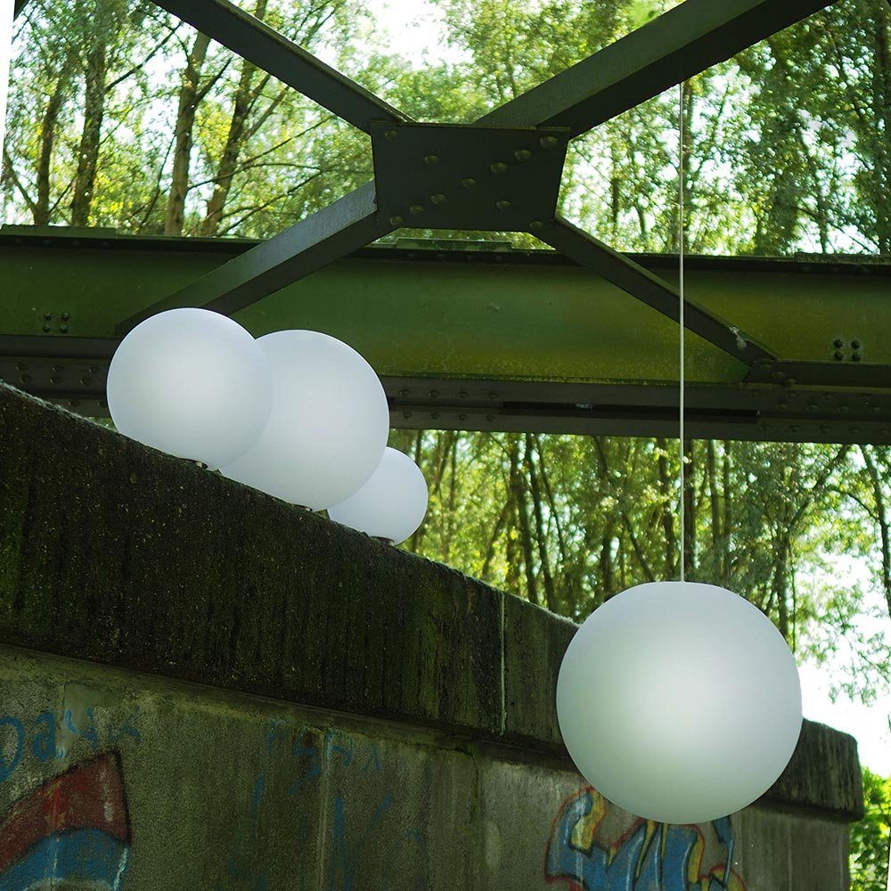 Innen & Außen Globe Hänge-Kugellampe IP54 s.luce Hängeleuchten Weiß für