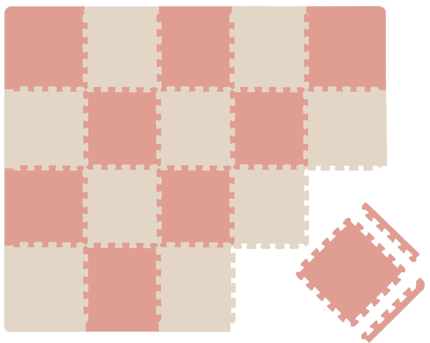 LittleTom Puzzlematte für Kinder - 18 Teile Spielmatte 30x30 cm - TÜV Geprüfte Krabbelmatte, (18-tlg), Spielunterlage für Drinnen und Draußen - Kinderzimmer Puzzleteppich
