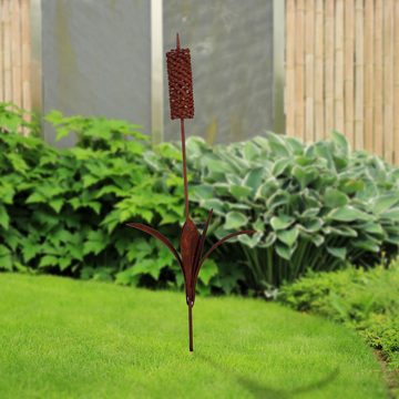 UNUS GARDEN Gartenstecker Rost Metallblume Schilfgras groß 102cm (1-St)