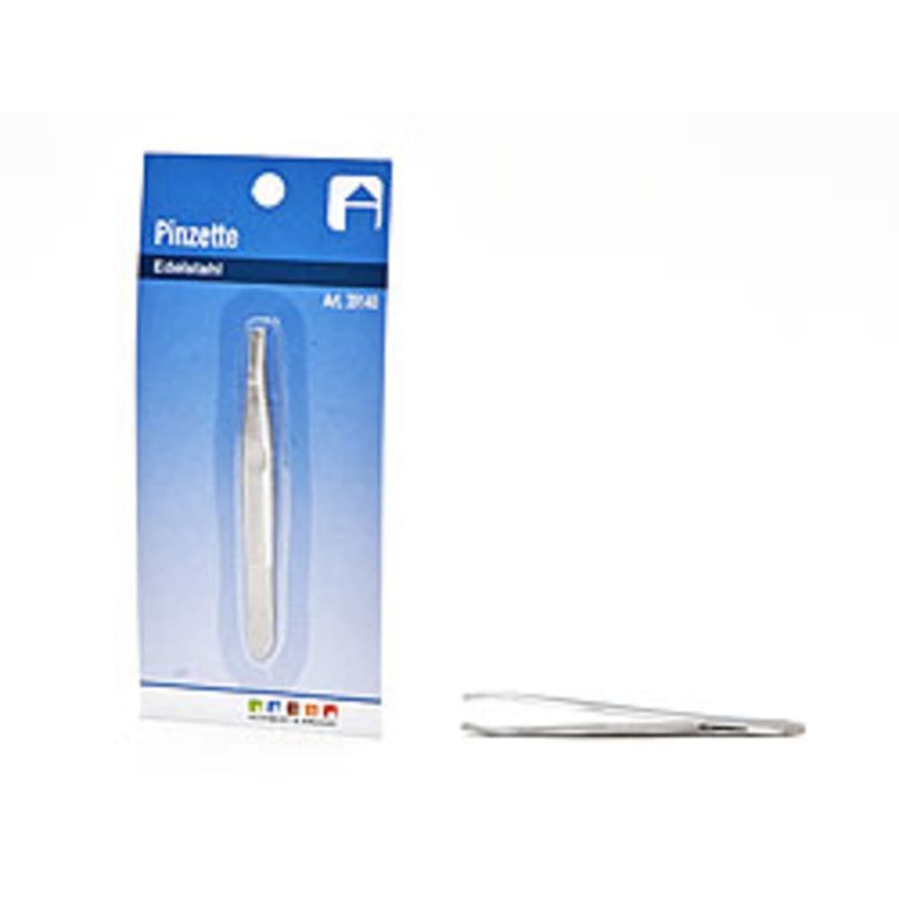 HundB Pinzette Pinzette, 8,5 cm auf Blisterkarte Edelstahl, Stück, 1-tlg., Pinzette, Zupfinstrument Greifwerkzeug Kosmetikpinzette Edelstahlpinzette