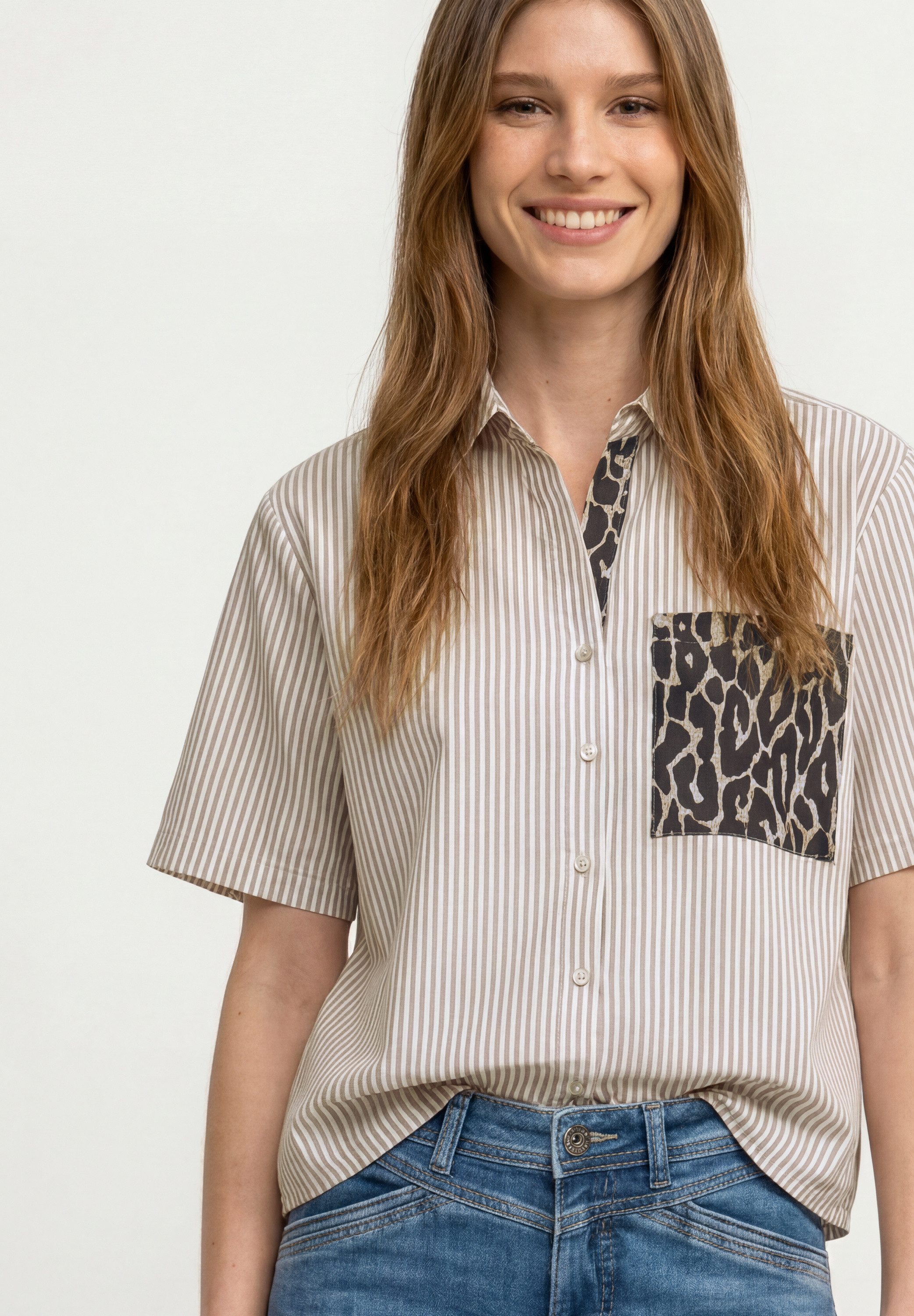STREET ONE Hemdbluse aus reiner Baumwolle